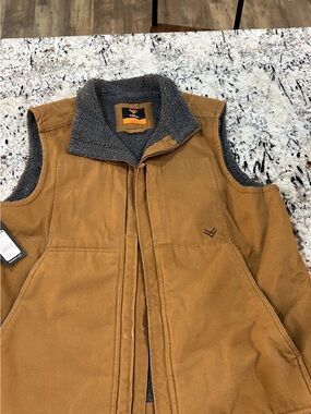 Walls Men's Brown Sherpa-Lined Work Vest